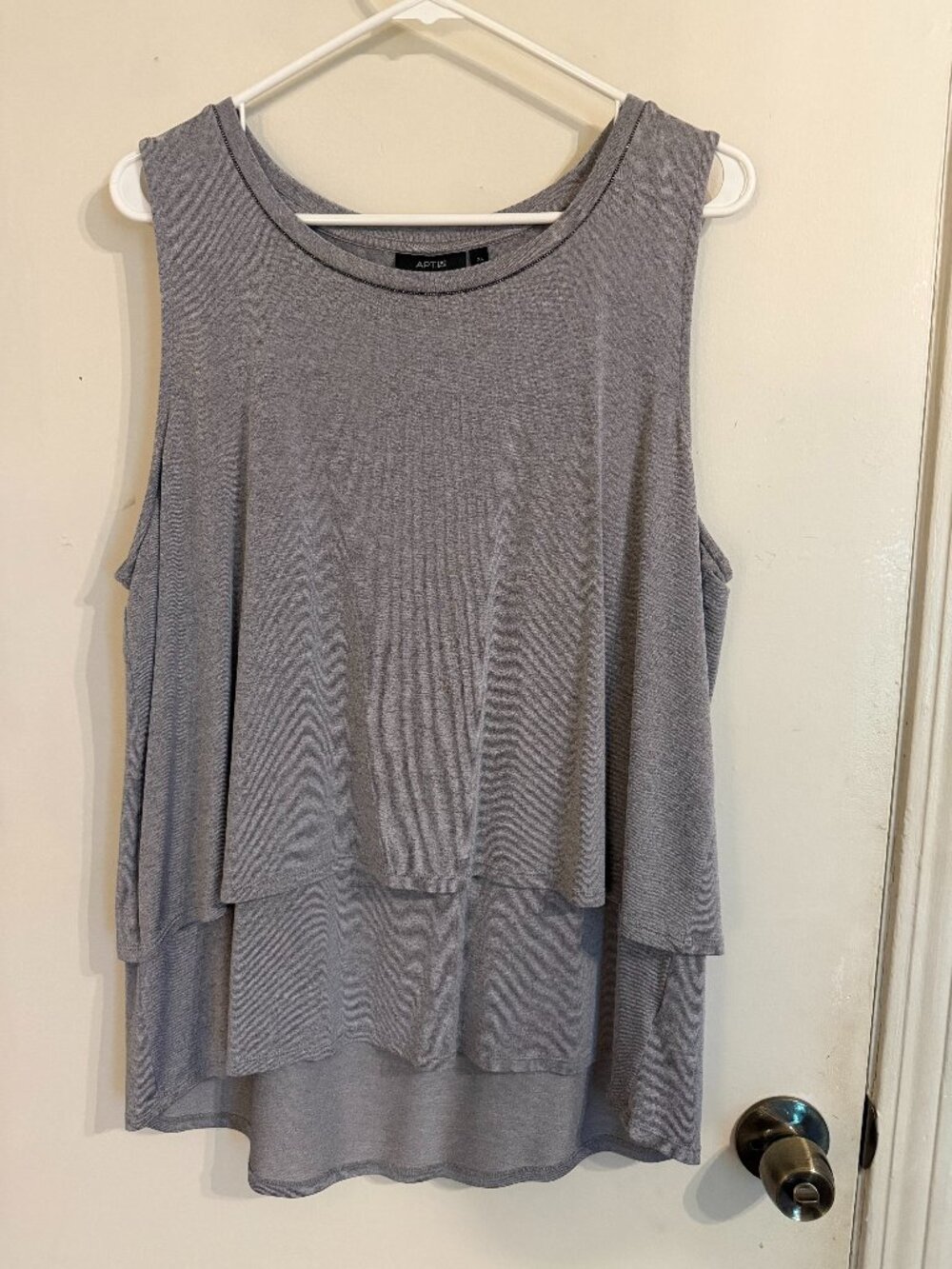Apt 9 Women's Gray Sleeveless Layered Tank Top Casual‎ Blouse Size XL